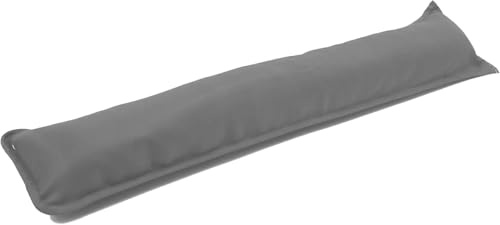 Plain Dyed Fabric Hollowfibre Filled Draught ExcluderDoor Draft Stopper Draft Blocker with Washable Cover - Easy Installation - Wind, Cold & Noise Guard Draft Insulator - 90x18cm (GREY, PACK OF 1)