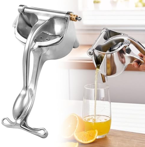 Heavy Duty Manual Fruit Juicer Press, 2026 New Hand Press Citrus Squeezer With Large Capacity Bowl, Detachable Aluminum Alloy Juice Extractor for Oranges Lemons and Other Fruits (1)