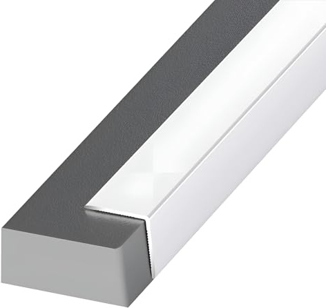 Aluminium-Eckverkleidung, 90 cm, 3 Stück, weißes Fliesenprofil für moderne Ästhetik und Dama-Schutz, perfekt für Küche, Bad und Wohnzimmer (25 x 25 mm)