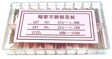 FUZYXIH Watch Connecting Pins Set, 300 Pieces, Stainless Steel Pins for Watch Lovers and Do It Yourself Projects, Watchmaker Tool