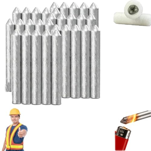 30PCS Low Temperature Universal Welding Rod,Sticks Metal Easy Melt Low Melt Solder Pipe Tools Electrode Aluminum Rod for Stainless Steel Iron, Beginner and Pro,Lighter Melt Welding Rod