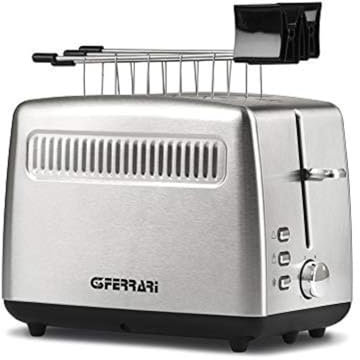 G3 Ferrari G10064 Tramezzo Tostapane, 850 W, Pinze Inox, 3 modalità di cottura, Timer con 6 livelli di cottura, Ampie fessure per toast farciti, Corpo acciaio Inox