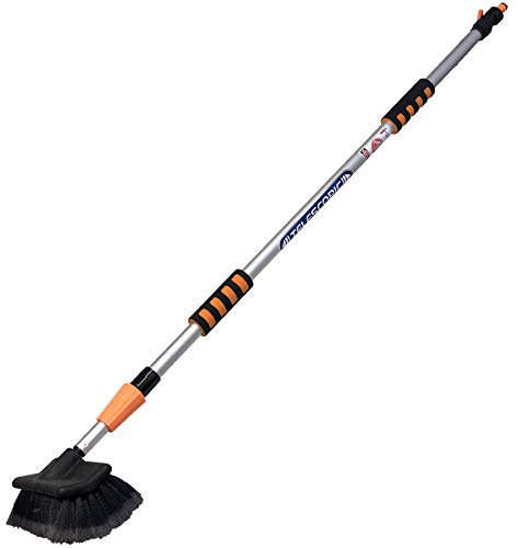 AB Tools-Toolzone 2m Extendable Aluminium Car Wash Brush Telescopic Hose Water Cleaning Mop