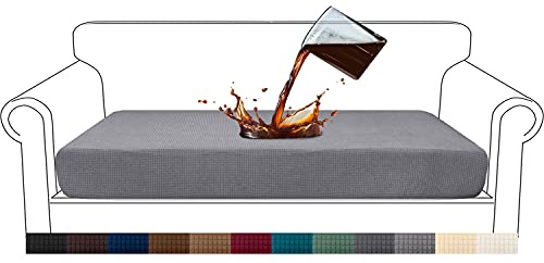 Granbest Premium Wasserabweisender Sofa-Sitzkissenbezüge High Stretch Jacquard Stoff Couch-Sitzbezug Schonbezug für 3-Sitzer Sofa (3-Sitzer, hellgrau)