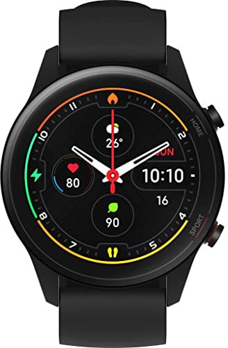 Xiaomi Mi Watch Version Smartwatch (1,39 AMOLED-HD-Display; Messung/Ãœberwachung Blutsauerstoffgehalt Herzfrequenz Stresslevel Schlafzyklus; GPS; 17 Sportmodi; 5 ATM; 16 Tage Akkulaufzeit) Schwarz