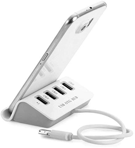 A37CS 2 en 1 USB & Micro USB OTG Hub Adapter Data Bracket 4 Port USB 3.0 Hub Handyhalter für Smartphone
