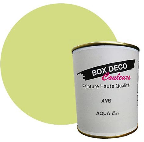 BOX DECO COULEURS Vernice legno per interni esterni a base acrilica effetto velluto-raso Aqua Legno - 750 ml, verde anice