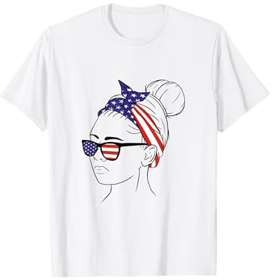 Bandana mit amerikanischer Flagge für Mädchen T-Shirt
