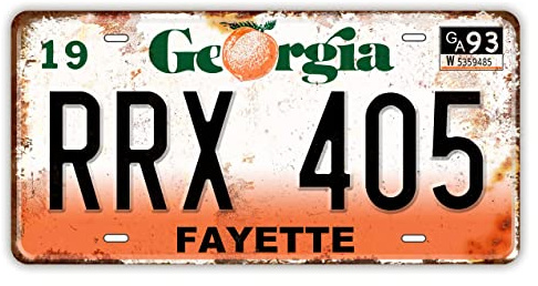 Panguru Replica Vintage License Plate Georgia Peach Embossed Metal Number Tags Car License Plates 12x6 Inch