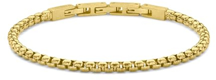 Frank 1967 7FB-0552 Stalen Armband - Heren - Schakel - 21 cm - 4 mm Dik - Vintage Look - Bruin