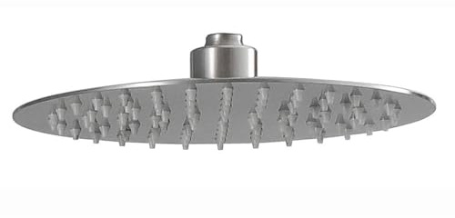 Kibath Pommeau de douche rond de 25 cm, finition nickel brossé, fabriqué en acier inoxydable