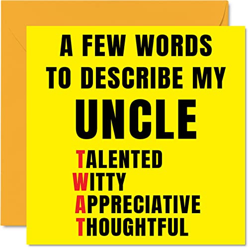 Biglietto di compleanno zio con scritta Poche parole descrivono Tw*t