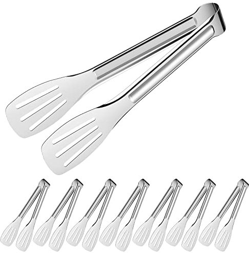 Homgaty Küchenzange Set, 8 Stück 7 Zoll Edelstahl Servierzange Gebäckzange Zuckerzange Eiszange Eiswürfelzange Salatzange Süßigkeiten Zange für Hochzeit Party Candy Bar Büfett Grill Picknick