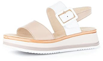 Gabor Damen Plateausandalen, Frauen Sandalen,Moderate Mehrweite (G),Strandschuhe,Plateausandaletten,bequem,n-Rose/Weiss (LDS),40 EU / 6.5 UK