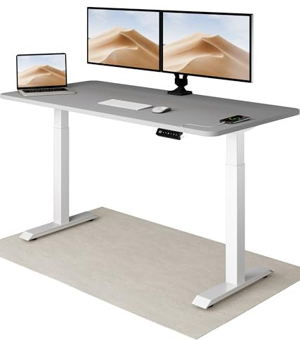 Desktronic Homeone Höhenverstellbarer Schreibtisch 160 × 80 cm – Elektrischer Schreibtisch Mit Zwei Elektrischen Motoren, Touchscreen-Steuerung Und Integrierten USB-a- Und USB-c-ladeanschlüssen