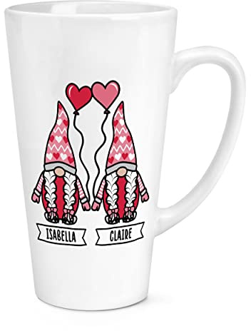 Personalisiert Gonk Gnome Damen Valentinstag 17oz Groß Latte Becher Tasse