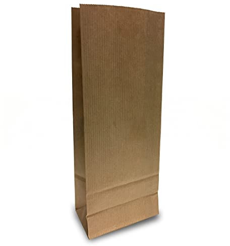 Lacers Blockbodenbeutel aus Kraftpapier Braun in versch. Größen | Gerippt | OPP Folie | Geruchsneutral | Standfest | Wiederverschließbar (105+65x290mm, 500)