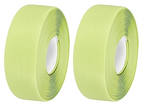 sourcing map 2 Stück Selbstklebend Kantenschutz Leisten - 3.2m x 22mm x 1mm(LxWxH) Flexible Zierleisten Sockelleiste Weichsockelleiste für Türen, Fenster, Wände, Küche, Fliesen - Grün