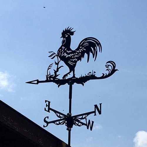 KymAr Girouette Coq en métal, girouette en Fer pour Toit de Jardin extérieur, girouette rotative, Outils de Mesure de la Direction du Vent, Accessoires de décoration de Toit