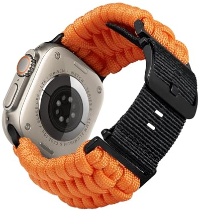BINLUN Kompatibel mit Apple Watch Armband 49mm 46mm 45mm 44mm 42mm Geflochten Paracord Nylon Ersatzarmband Passt für iWatch Armbänder Series Ultra3/Ultra2/Ultra/11/10/9/8/7/SE3/SE2/SE/6/5/4/3/2/1