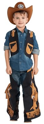 Dress Up America Cowboydräkt för barn - Cowboyväst och chaps för barn - känns som riktiga chaps