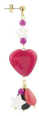 Lebole Orecchino Donna, Orecchino Donna Pendente Elegante e Leggero, in Ottone Galvanizzato Oro con Resine e Pietre Naturali, Gioielli Donna Artigianali Made in Italy, Idea Regalo Ricercata