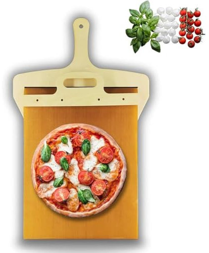 YYGJYGOO Pelle à Pizza coulissante, Pelle Transfert de bâton, spatule coulissante en Bois pour Pizza, ustensiles Cuisson