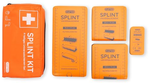 FLEXEO Splintskenor | 4-delat set och rullad skena – Kan skäras till och återanvändbara immobilisationsskenor för fixering och stabilisering av skador (splint skenor)