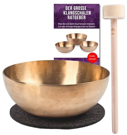 Peter Hess Therapieklangschale Universalschale (21 cm, 900 g) Klangschale mit Filzschlägel und Untersetzer (Premium Qualität ohne Anlaufschutz)