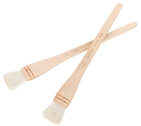 NUOBESTY 2pcs Detail Paint Brush Set Surikomi Brush for Watercolor Oil Painting Portable Paint Tools Supplies Comfortable Handle