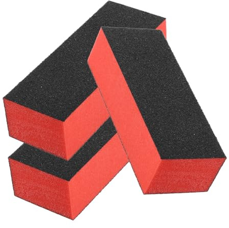 Zerodeko Nagelpufferblock aus Kunststoff und Schwamm mit 3-seitigem Schleifdesign 60 und 80 Körnung Tragbar für Maniküre und Pediküre zum Formen und Polieren der Nägel