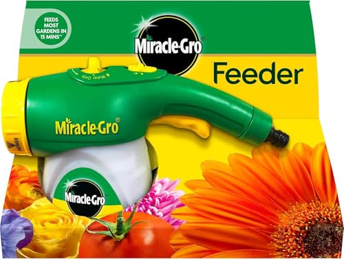 Miracle-Gro Hose End Feeder – 2-in-1 Water & Feed Hosepipe Attachment – 3 Spray Patterns – Auto-Dilutes Miracle-Gro Soluble Plant Food – Beds Borders Pots Hanging Baskets & Lawns