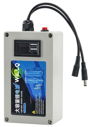 WILLQ Batería de Litio Recargable de 12 V CC, 10 Ah, 20 Ah, 30 Ah, 40 Ah, 50 Ah, 60 Ah, 80 Ah y 100 Ah, para Cajas de luz de monitoreo/Publicidad con energía Solar para Exteriores,12v 10ah