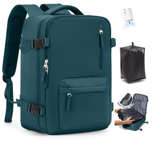 SZLX Sac à Dos Sous Vide Avec Pompe Bagage à Main Pour Femmes, Sac à Dos Voyage Cabine 40x30x20 Ryanair Bagage Cabine Wizz Air 40x30x20 Travel Ruscksack Cabine étanche Valise Pour Homme