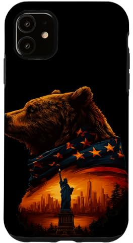 Hülle für iPhone 11 Toller USA-Bär mit Freiheit für Jungen und Mädchen