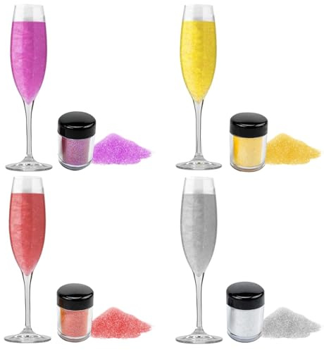 12g Essbarer Glitzer SetGlitzer Essbar4 Farben Glitzerpulver für Getränke
