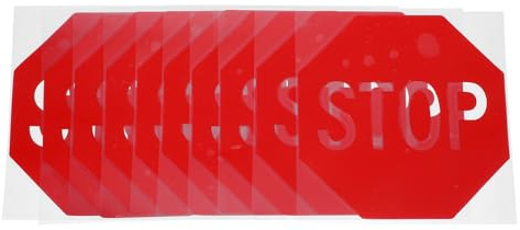 NIYANGLE Adesivi Segnale di Stop Autoadesivi Rossi 10 Pezzi, Cartelli di Sicurezza Stradale Resistenti alle Intemperie per Uso Interno ed Esterno, Avvertimento Visibile per Uffici, Scuole