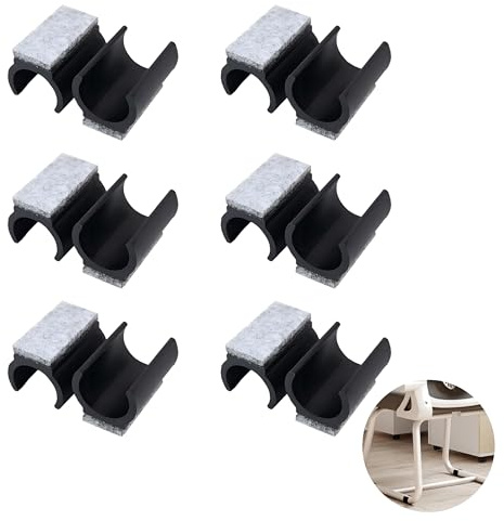 12 feltrini per sedia a dondolo, 25 mm, con morsetto a forma di U, universale, per mobili, per sedie, proteggere i pavimenti in legno e ridurre il rumore