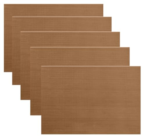 Papel de Horno Reutilizable, 5 Piezas, Alfombrilla de horno reutilizables, Alfombrilla para Horno y Parrilla, Lavable, Recortable, Ecológico y No Tóxico, aptas para hornear y planchar, 30 x 40 cm