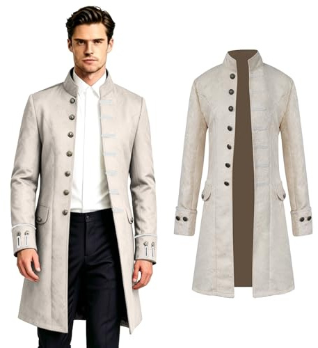 Crubelon Men's Steampunk Vintage Tailcoat,Gothic Victorian Frock Coat | Versatile halloween costume;great for role‑play,theater,mask parties,festival dress‑up and themed event occasions