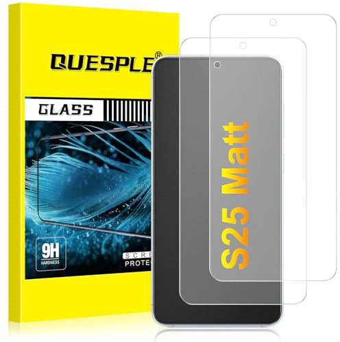 QUESPLE [2 Stück] Matt Panzerglas für Samsung Galaxy S25, Anti-Fingerabdruck, Blendschutz Matte Schutzfolie, Anti-Kratzen, Fingerabdruck-ID Unterstützen, Ultra-Klar Displayschutzfolie