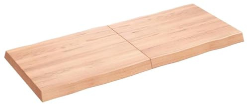 Keeushr Piano del tavolo in legno massello, 120 x 50 cm, in legno di quercia con bordo dell'albero, trattato e laccato, pieghevole con cerniere per riporlo salvaspazio, realizzato a mano con bordo