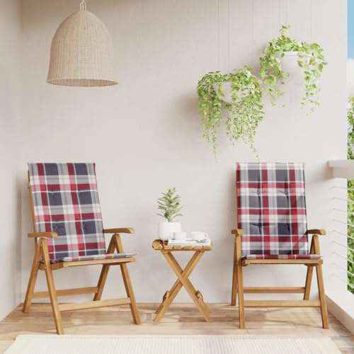 Ziaphsol Trädgårdsstolar med kuddar, set om 2 i massivt teak, vikbart, väderbeständigt, för balkong, terrass, utomhus, lounge, avslappningsbar, bekväm, stabil, med armstöd, ryggstöd, stoppning