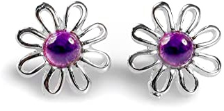 925 Sterling Silver and Natural Gemstone Daisy Flower Stud Earrings, Floral Jewellery, Flower Gift, Bridesmaid Jewellery