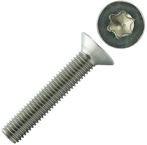 Eisenwaren2000 | M6 x 16 mm Senkkopfschrauben mit Innensechsrund TX - T30 (20 Stück) - DIN 965 - ISO 14581 Senkkopf Schrauben - Gewindeschrauben - Vollgewinde - Edelstahl A2 V2A - rostfrei