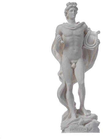 Apollo Gud Av Musik, Poesi och Konst Alabaster Staty Skulptur 17cm