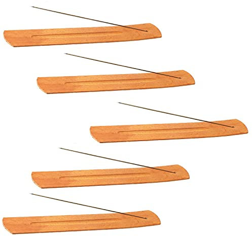 Porta Incenso,5 PCS Bruciatore per Bastoncini di Incenso in Legno Porta Bastoncini di Incenso Brucia Incenso per Meditazione Yoga Relax Cleanse Space 9,06 Pollici Lunghezza