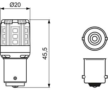 Bosch -P21W LED Retrofit lampes auto - 12 V 1 W BA15s - 2 ampoules