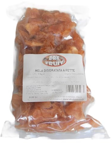 L'AGRESTE - MELA NATURALE ESSICCATA - Senza zucchero, senza conservanti - SNACK - Confezione da 1 Kg