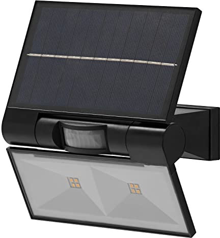 LEDVANCE ENDURA SOLAR DOUBLE Sensor - Projecteur solaire, projecteur à LED avec détecteur de mouvement et détecteur de lumière du jour, éclairage extérieur avec protection IP44, 3000K blanc chaud